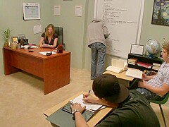 Busty teacher seduced by her student