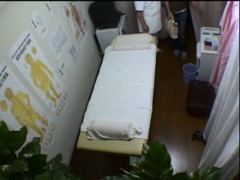 Girl stays without red thong and gets hot voyeur massage