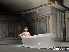 3D Brunette Gets Licked and Fucked