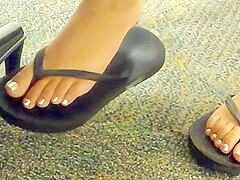 Classmate Candid Feet Dangling Captured