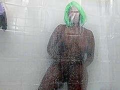 Curvy Ebony Takes Erotic Shower