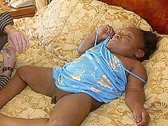 Black Dwarf Babe Takes A Long White Dick Into Her Pussy