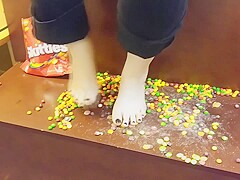 Barefoot Skittles Stomping
