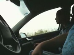 Cum in face gap in the car