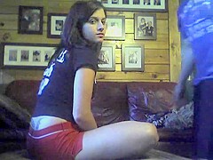 Beautiful brunette fucked by her boyfriend on webcam