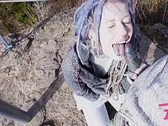 Tattoo Couple Get Catched While Having Sex On A Ruine - Pov, Split Tounge Bj, Punk, Goth