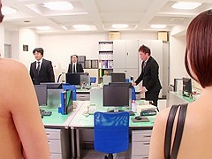 Bizarre CMNF JAV nudist insurance saleswomen Subtitled