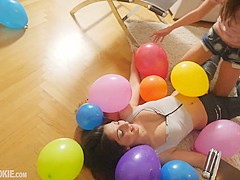 Cute Teen Gina Gerson and Hot Spanish Jimena Lago threesome
