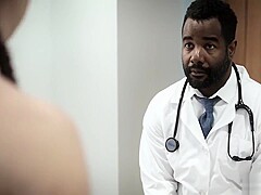 Black doctor gives this big ass teen a rectal exam