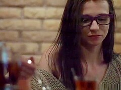 Admirable busty student Holly West is sucking cock hard