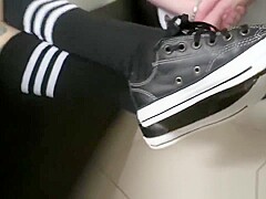 Worship goddess milena sweaty feet of sneakers Part 1