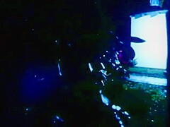 Bald dude makes free show watching young babe changing lingerie and caressing her pussy