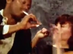 Classic BBC fucks Brunette in Black Garters