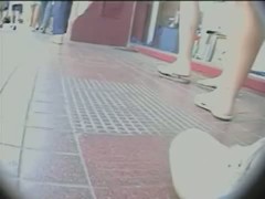 seriously hot voyeur upskirt white panties and bum in slow motion