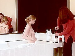 Stranded Magdalene St Michaels And Ela Darling - Lesbian - Brunette - Redhead - Bath Tub - Face Sitt