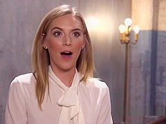 Handcuffed Blonde Gets Rough Fucked In Threesome