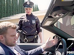 Cherry Kiss In Corrupt Cop Laps Up Spunk
