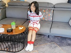 Chinese Girl Bondage With White Shoes