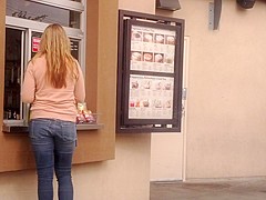 sexy blonde tight ass in jeans