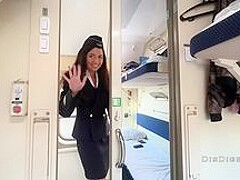 Seduced The Conductor On The Train And Fucked While She Had A Break - Katty West
