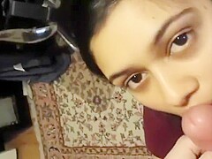 India Desi College Girlfriend give first time blowjob and cum in mouth