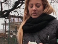 Dilettante blond Eurobabe Cherie fucked up for some money