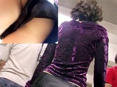 Immoral leather upskirt vid