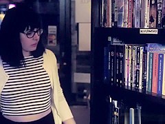 Hairy lesbian girls in book store