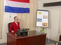 Blonde Gets Nailed in the Classroom from Dutch Classes Chick