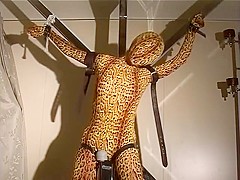 zentai bondage and blowjob