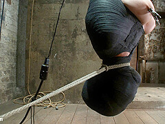 Cute Little Blond Girl Is Mummified, Vibrator Stuck On Her Clit. Hung Upside Down To Cum Cum. - HogT