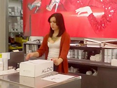 Store attendant's big boobs