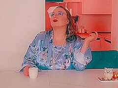Glasses Facial Recipe - How To Make A Sad Milf Happy With One Thick Load! Hairy Pussy Licking, Cowgi