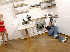 Naughty wife gets a huge cock to drill her nasty holes