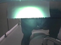 Amateur legs and the bushy cunt flash of girl