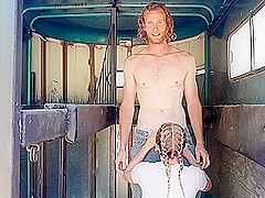 Horse Trainer Fucks Me In Trailer And Snowballs His Huge Cumshot