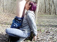(Teaser) Handcuffed to a tree and deepthroat facefucked off trail