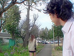 Busty Japanese college girl receives a hard cock in her hairy pussy