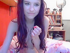 young brunette wearing only boots using dildo - more on viewcamgirls,com