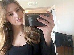 Humiliation jerk off to teen in leather skirt and shiny pants, please CUM!