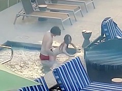 Couple Fucking in a Public Pool