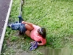 Totally drunk elderly woman