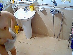 Hot asian teacher big tit shower voyeur