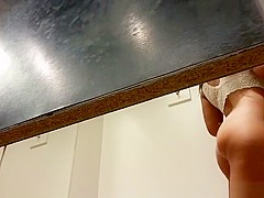 Small boobs girl spied in changing room