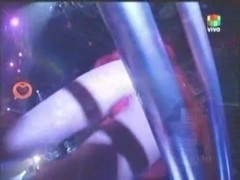 Up skirt red thong presented in an amateur video.