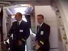 French air hostess stripping off for real for pilots part 1