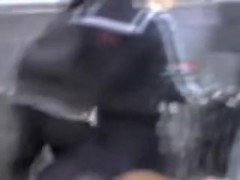 College girl got under Japanese panty sharking in the street