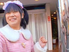 Pussy toyed japanese teen gets fucked in missionary pose