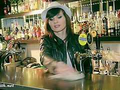 Jeny Smith naked barmaid on duty