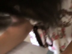 Sexy Asian brunette shows sexy boobs in candid downblouse video
